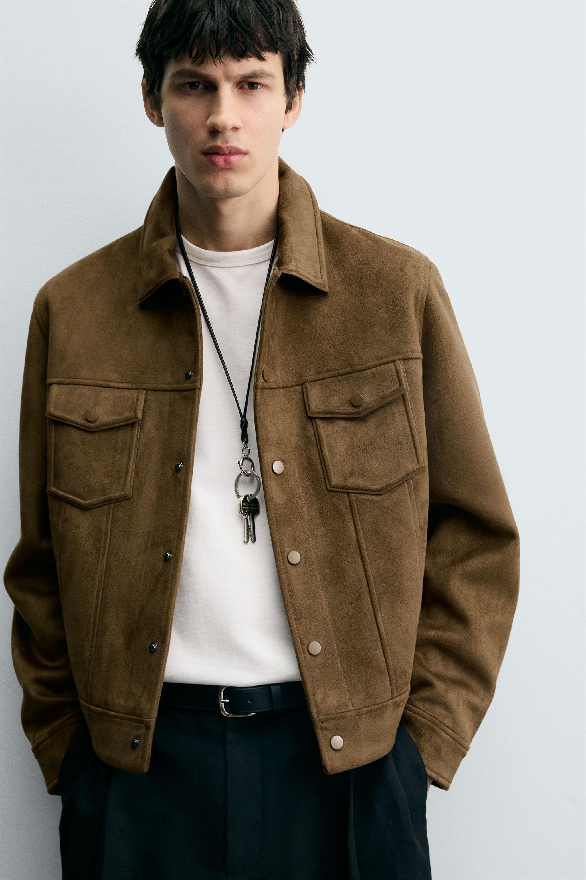 FAUX SUEDE REGULAR FIT JACKET